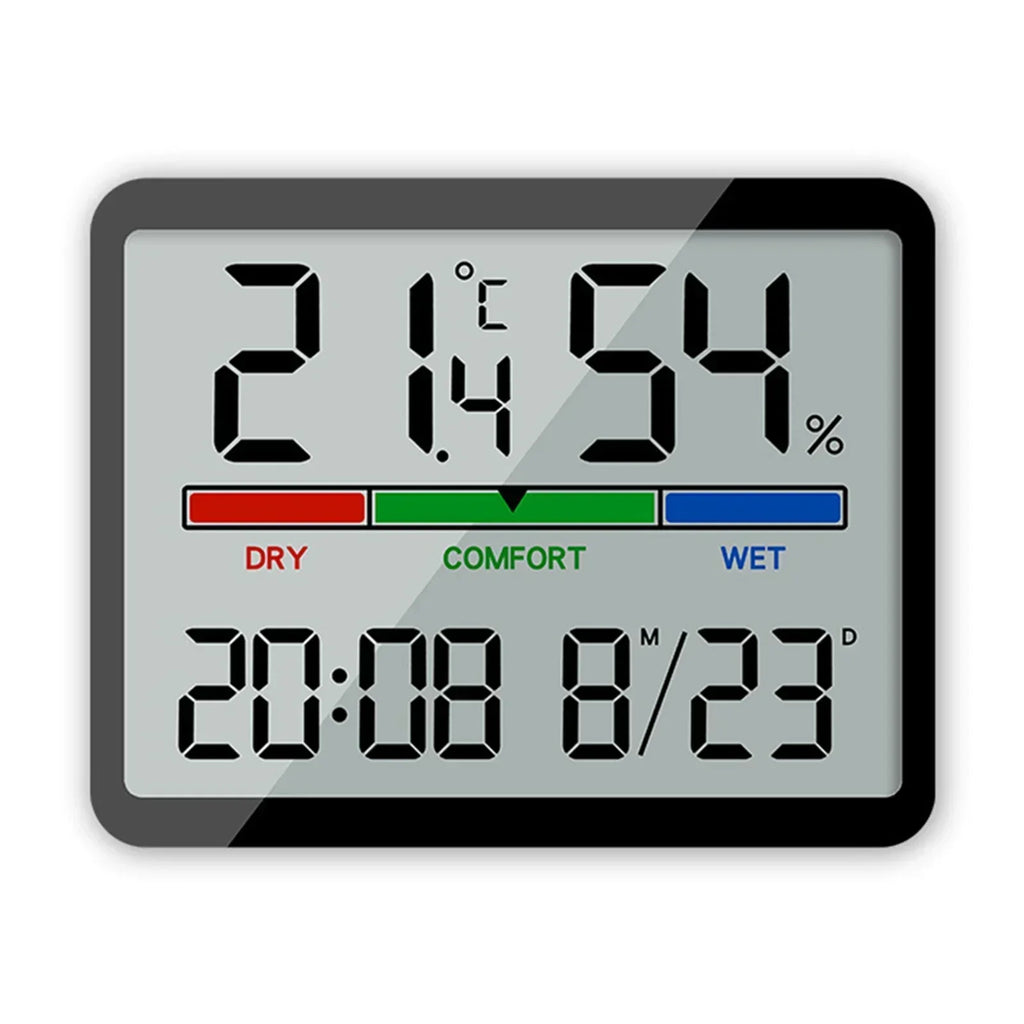 Relógio eletrônico de temperatura multifuncional com bateria cr2030 alimentado 3.5x2.7x0.6 polegadas acessórios magnéticos de parede pendurada lcd