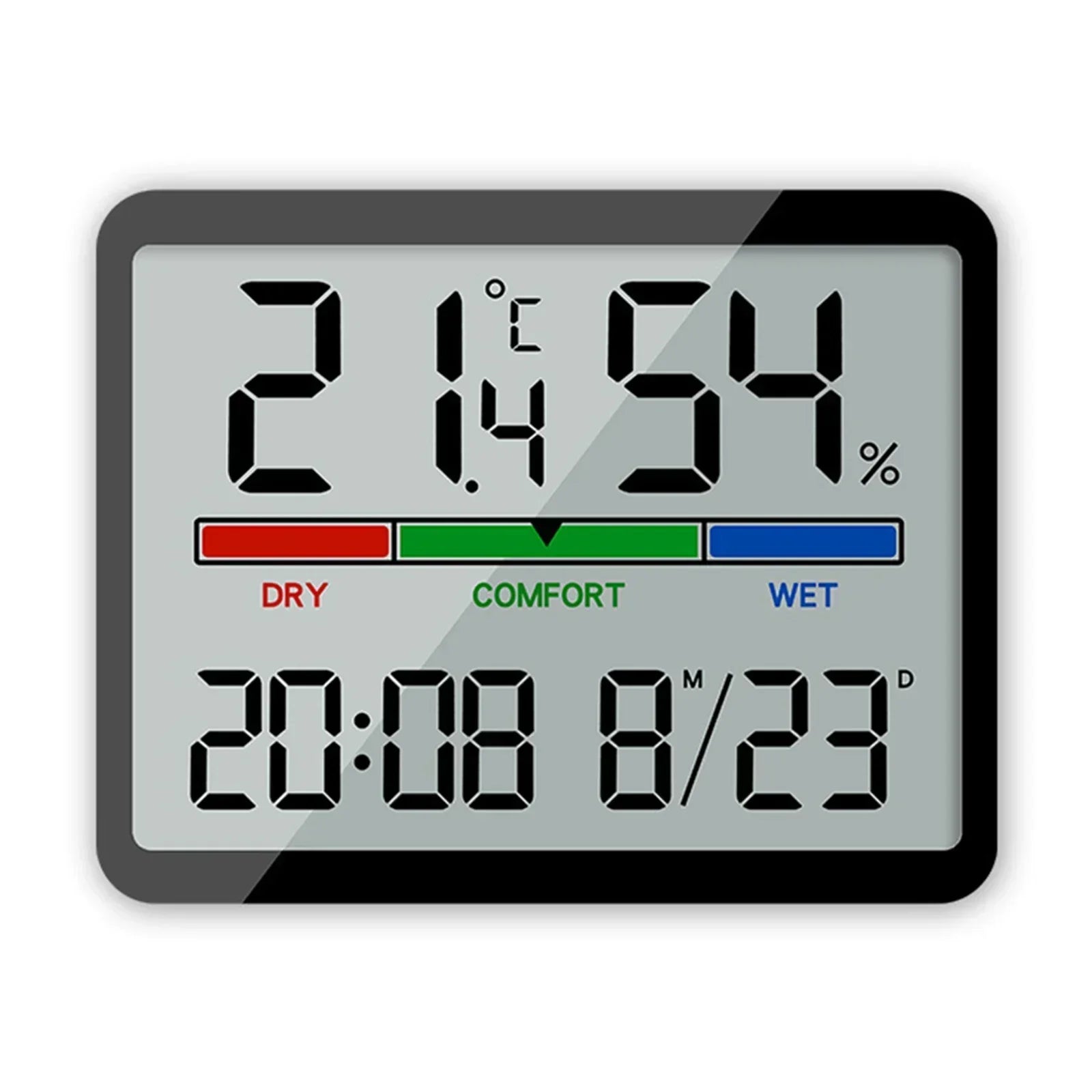 Relógio eletrônico de temperatura multifuncional com bateria cr2030 alimentado 3.5x2.7x0.6 polegadas acessórios magnéticos de parede pendurada lcd