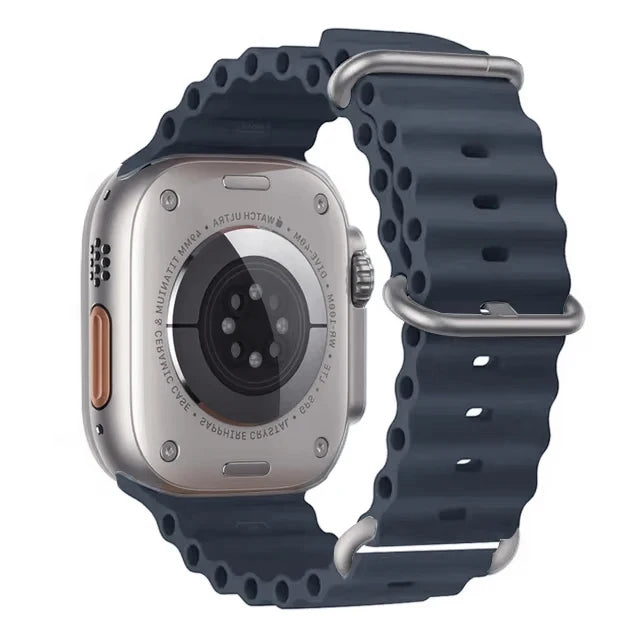 Pulseira oceano para apple watch ultra 2 band 49mm 10 9 8 7 45mm 41mm pulseira de silicone iwatch 6 5 4 3 se 44mm 40 42mm banda
