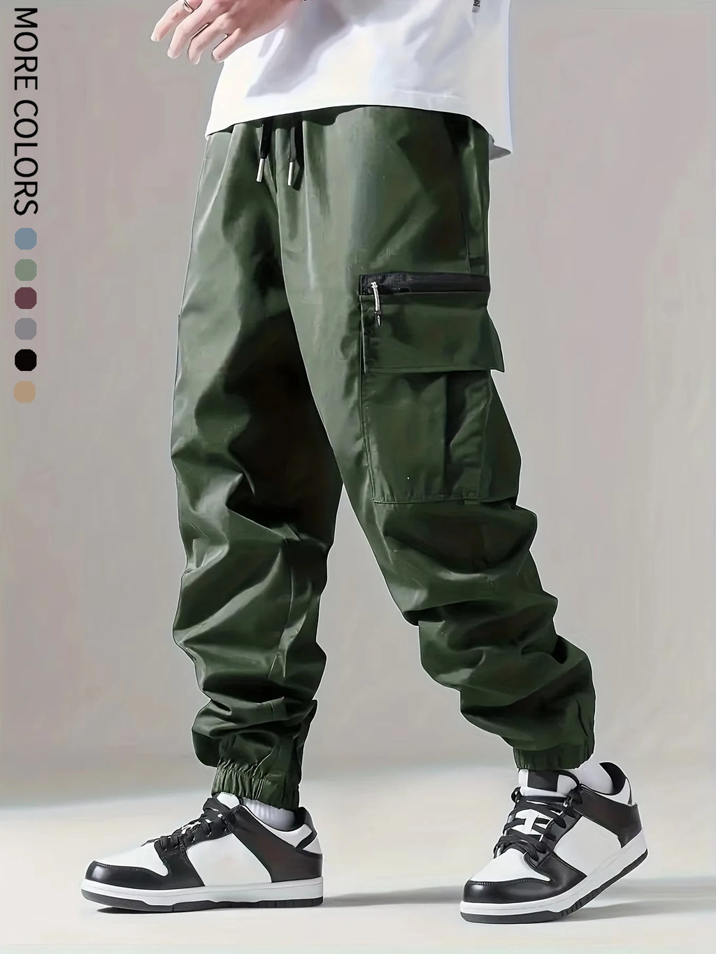 Calça cargo multibolso masculina, calça fina, confortável e respirável, casual ao ar livre, veste, ciclismo, 004