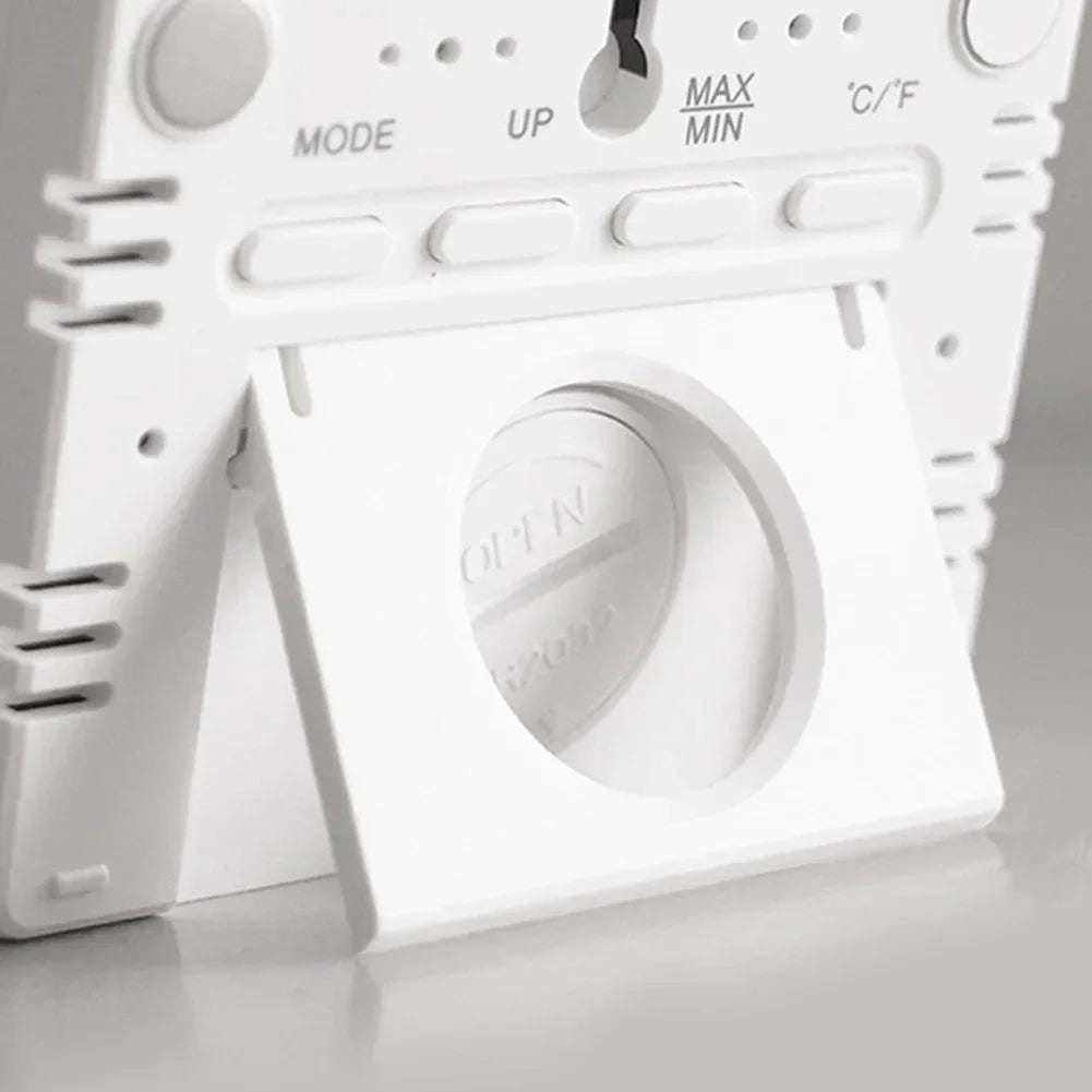 Relógio eletrônico de temperatura multifuncional com bateria cr2030 alimentado 3.5x2.7x0.6 polegadas acessórios magnéticos de parede pendurada lcd