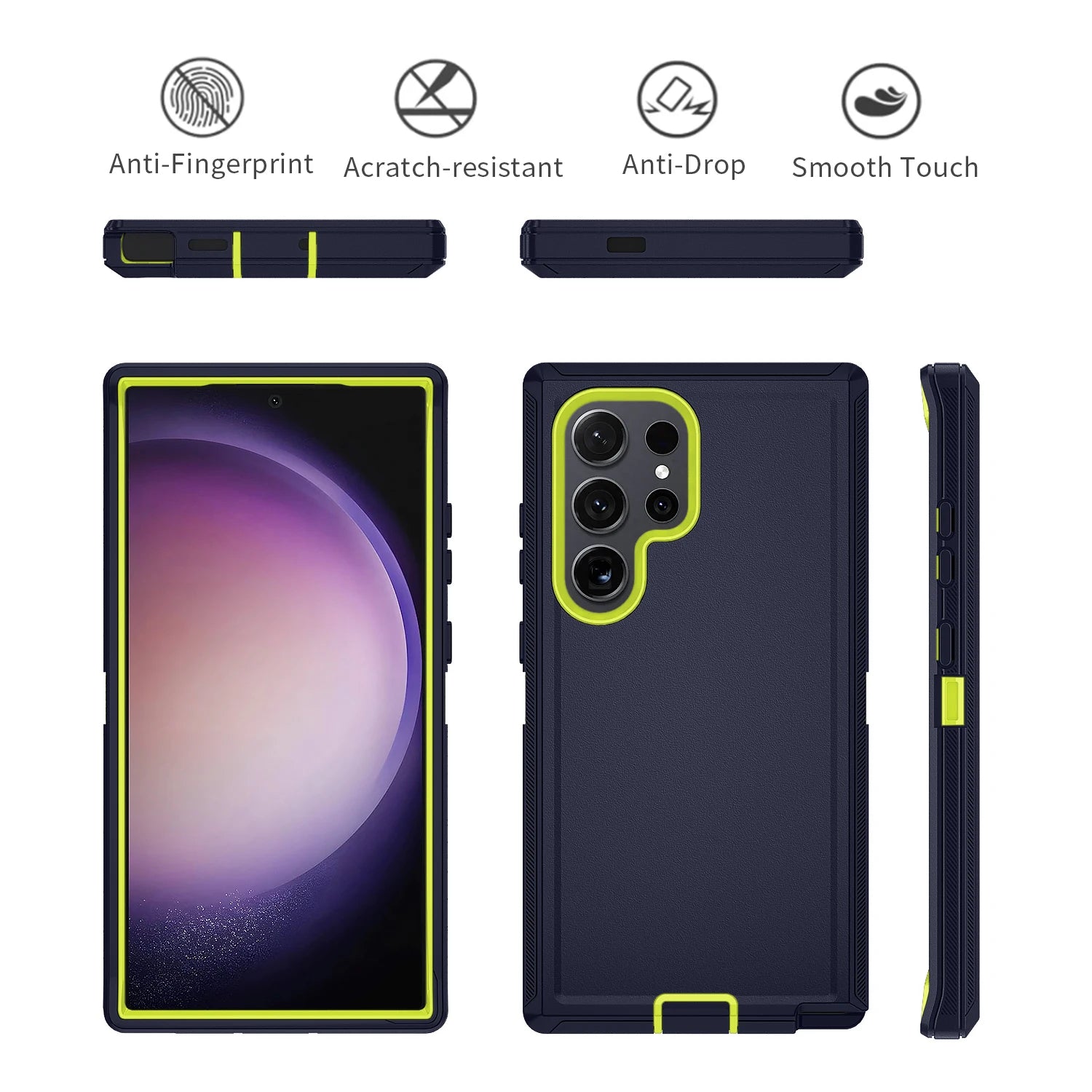 Para samsung galaxy s25 s24 s23 s22 s21 s20 fe plus ultra nota 20 armadura à prova de choque defender caso telefone duro pc + tpu capa traseira