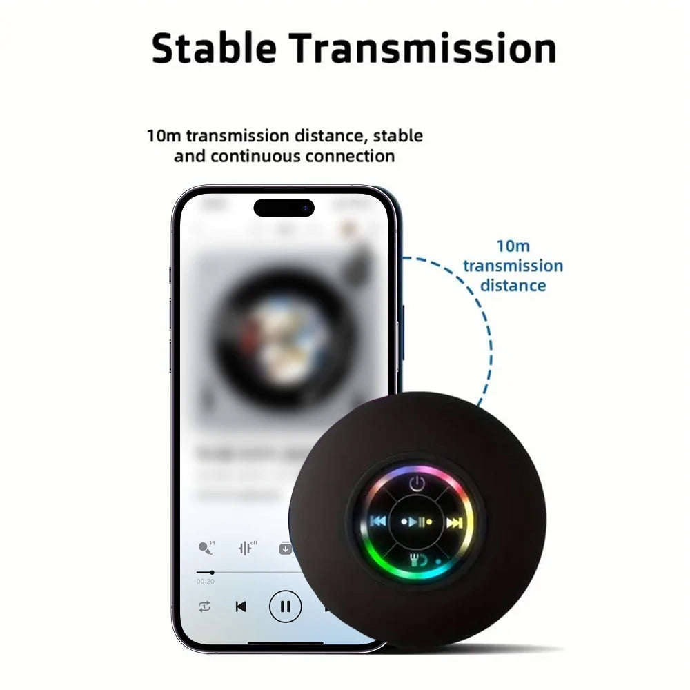 Portátil sem fio bluetooth alto-falante led luz ipx4 à prova dwaterproof água ao ar livre banheiro grande ventosa caixa de som estéreo