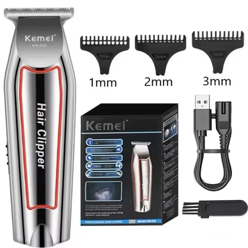 Kemei profissional aparador de cabelo elétrico aparador de barba para homens máquina de cortar cabelo máquina de corte de cabelo kit aliciamento KM-032