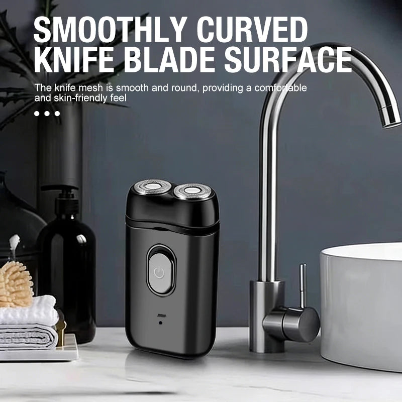 Barbeador portátil elétrico masculino, barbeador de duas cabeças, barbeador multifuncional com carregamento USB