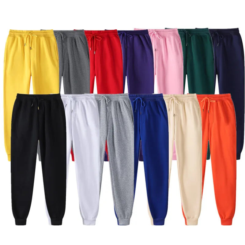 2026 novas calças esportivas casuais masculinas moda cor sólida calças soltas street wear outono/inverno lento correndo calças de fitness