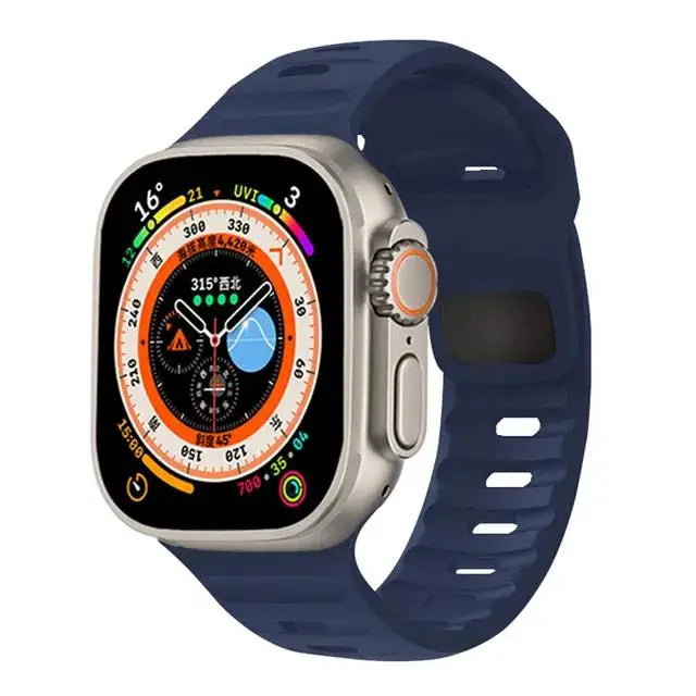 Pulseira de Silicone Sport para Apple Watch, Banda, 49mm, 45mm, 44mm, 42mm, 40mm, 41mm, 38, Pulseira Correa, iWatch Series 9, 8, 7, 6, 5, 4, 3, SE, ultra