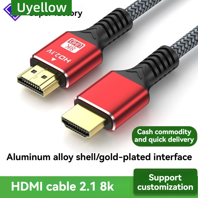 Uyellow 48gbps hdmi-cabo 8k 60hz 50cm 1m 2m 3m 5m hdmi-compatível 2.1 cabo 4k 120hz hdr 3d efeito vídeo para hdtv pc