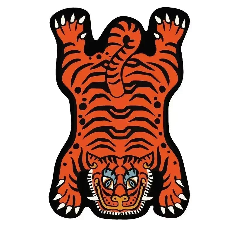 Vikama cartoon tigre tapete-durável e fácil de limpar decoração de casa sala de estar sofá mesa de café tapete de cabeceira para o quarto