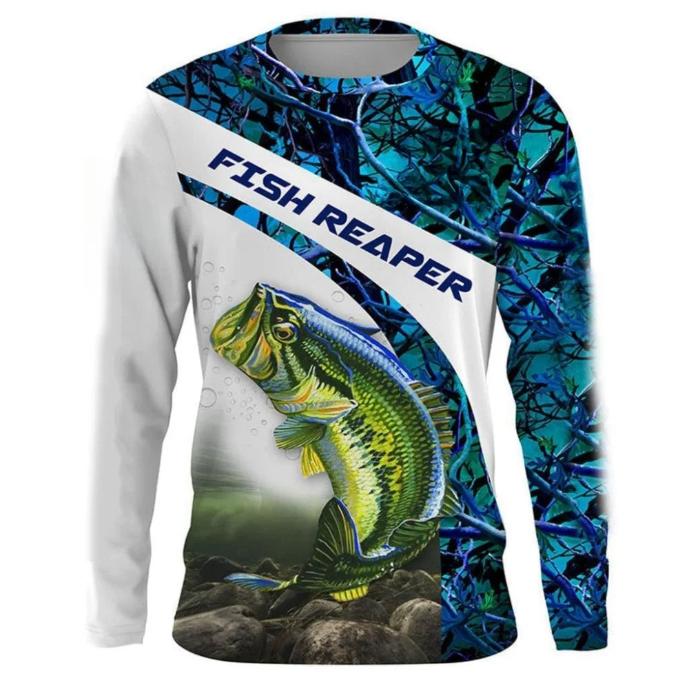 Camisas de pesca camisetas masculinas de manga longa roupas masculinas outono streetwear tripulação pescoço pullovers dos homens t camisa casual roupas masculinas