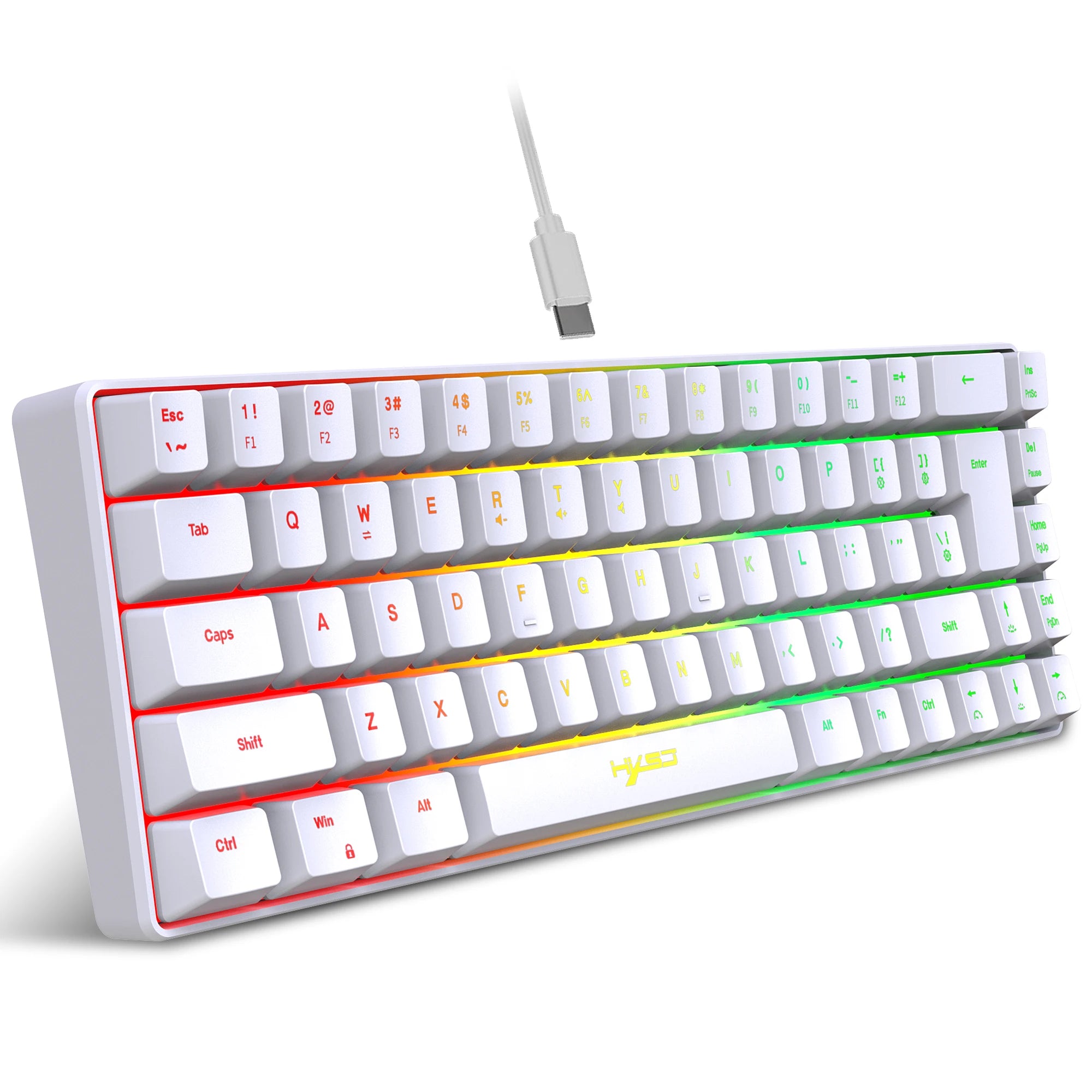 68 teclas teclado para jogos usb com fio portátil 20 rgb backlight espanhol coreano russo teclado para windows laptops computador