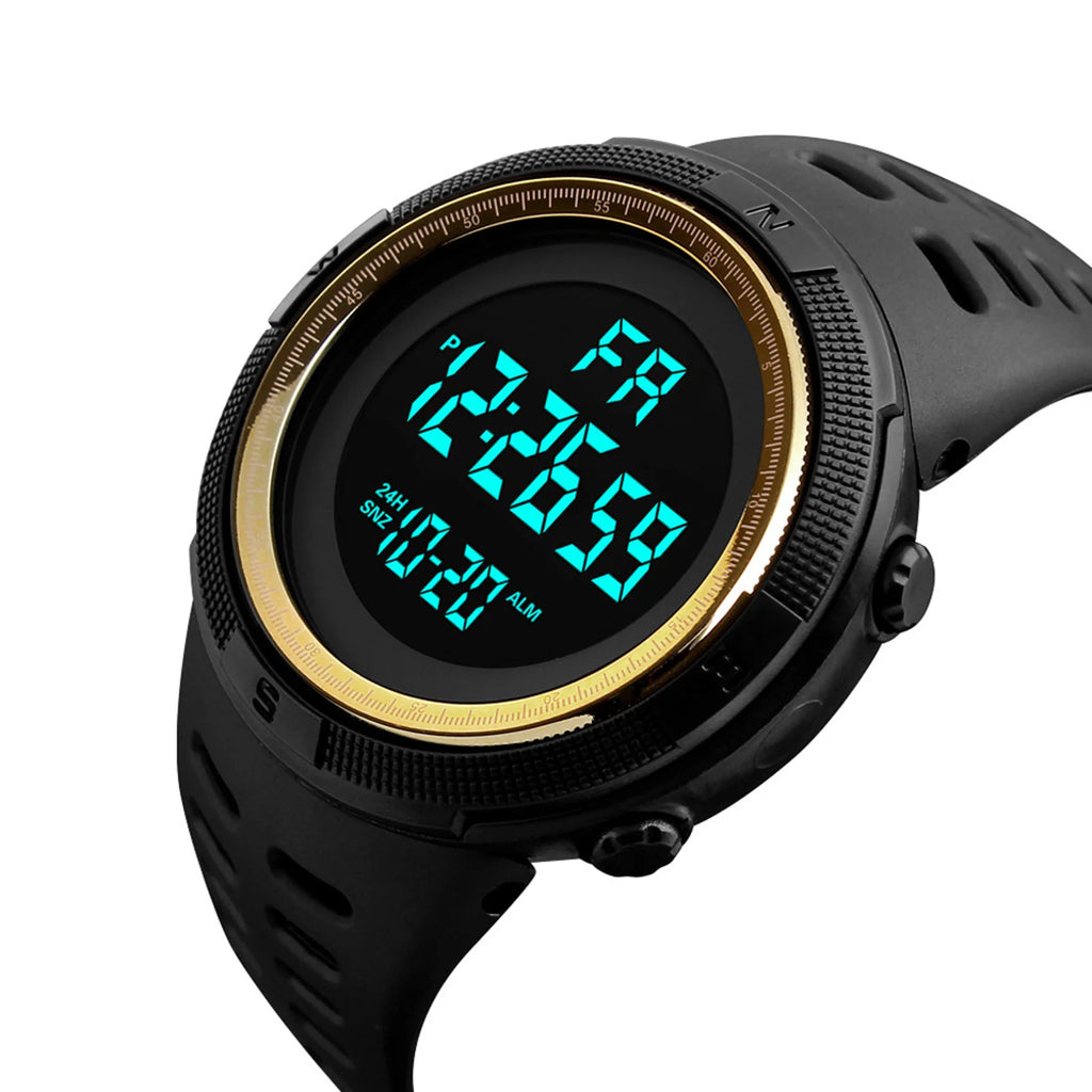 Relógio esportivo digital masculino, à prova d'água, casual, luminoso, cronômetro, alarme, relógio militar simples para corrida, escalada, pesca
