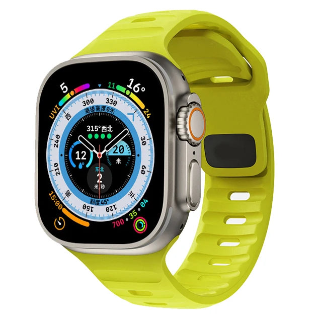 Pulseira de Silicone Sport para Apple Watch, Banda, 49mm, 45mm, 44mm, 42mm, 40mm, 41mm, 38, Pulseira Correa, iWatch Series 9, 8, 7, 6, 5, 4, 3, SE, ultra