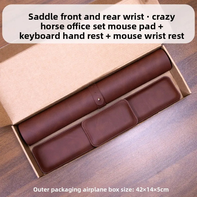 Tapete de Mesa Impermeável em PU, Mouse Pad Grande, Tapete Antiderrapante para Laptop, Tapete para Teclado, Protetor de Pulso para Mouse, Conjunto de Três Peças