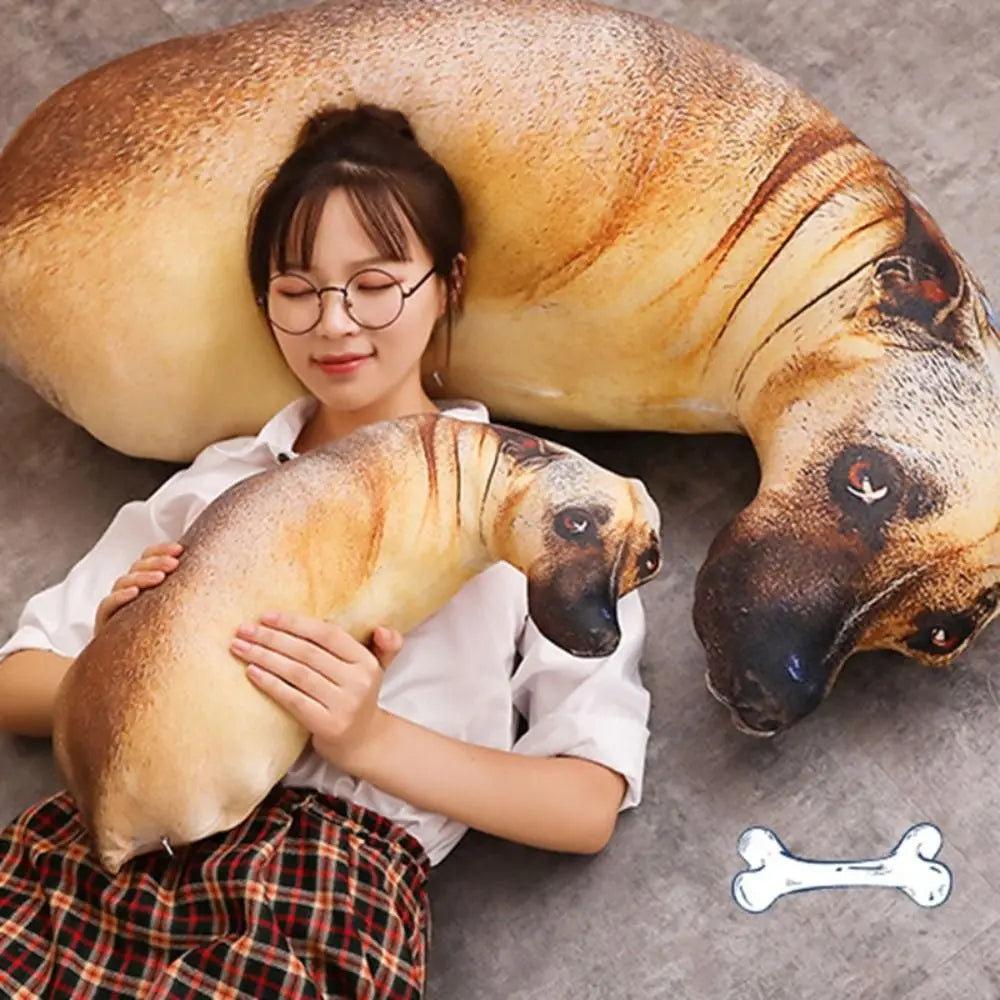 Macio Lifelike Animal Jogar Travesseiro, Hound Plush Almofada Criativa, Travesseiro Do Cão 3D, Almofada Do Escritório