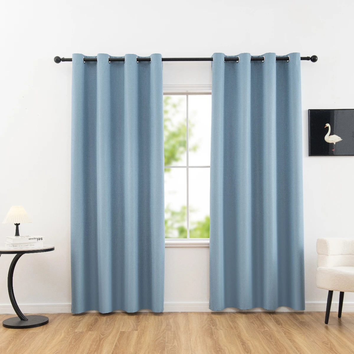 Cortinas Blackout Sólidas 100% com Ilhoses, Cortinas de Privacidade Total para Quarto, Lindas Cortinas para Sala de Estar