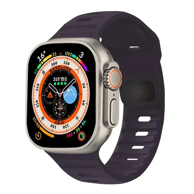 Pulseira de Silicone Sport para Apple Watch, Banda, 49mm, 45mm, 44mm, 42mm, 40mm, 41mm, 38, Pulseira Correa, iWatch Series 9, 8, 7, 6, 5, 4, 3, SE, ultra