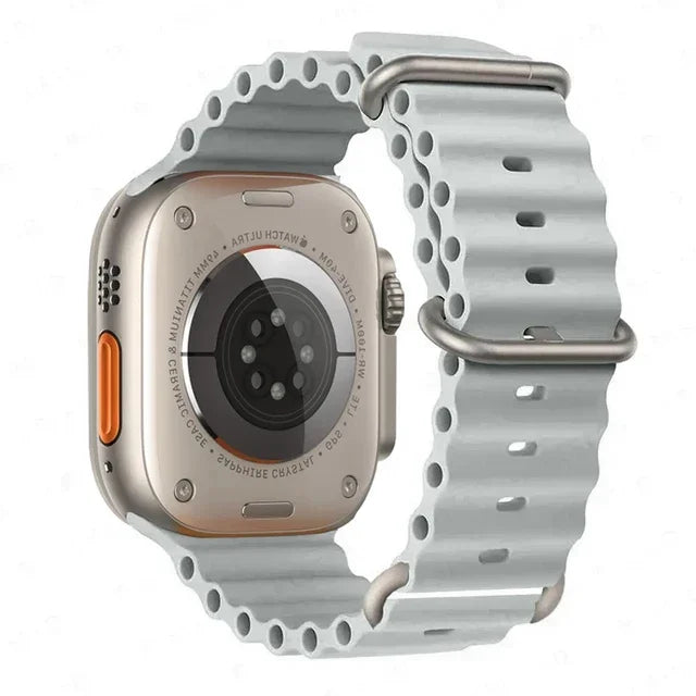 Pulseira oceano para apple watch ultra 2 band 49mm 10 9 8 7 45mm 41mm pulseira de silicone iwatch 6 5 4 3 se 44mm 40 42mm banda