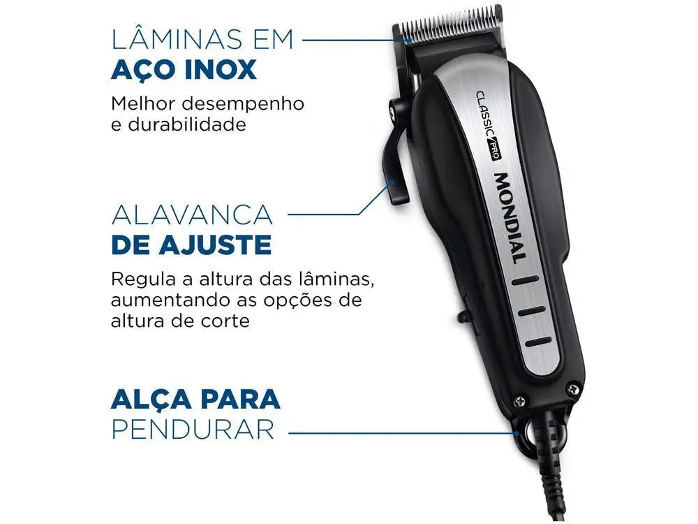 Máquina de Cortar Cabelo Mondial Classic Pro - 110V