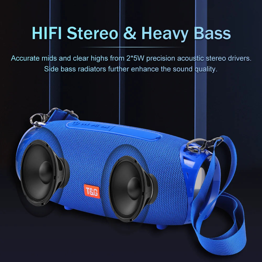 Subwoofer bluetooth alto-falante portátil sem fio rádio fm computador pc tv 10w poderoso woofer baixo caixa de som música grande caixa de som