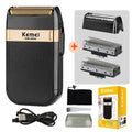 Kemei KM-2024 barbeador elétrico para homens lâmina dupla alternativa sem fio navalha recarregável usb máquina de barbear barbeiro aparador