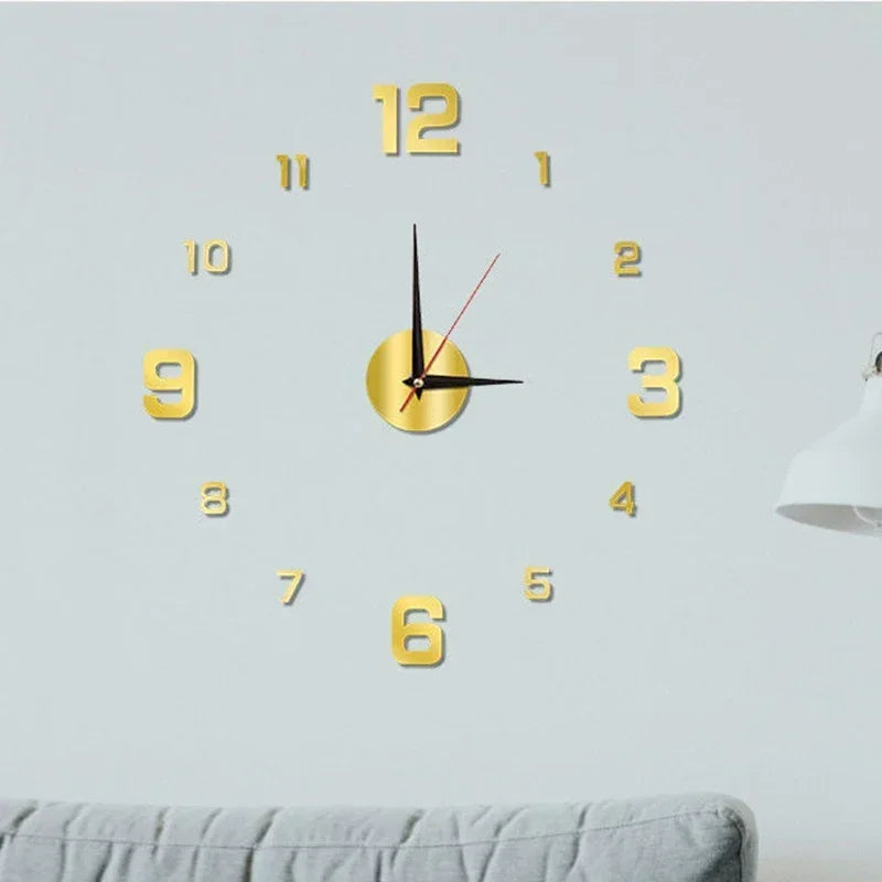 Simples Design Moderno Relógio Digital DIY, Relógio de Parede Silencioso, Decoração de Casa, Adesivo de Parede Sem Soco