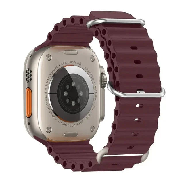 Pulseira oceano para apple watch ultra 2 band 49mm 10 9 8 7 45mm 41mm pulseira de silicone iwatch 6 5 4 3 se 44mm 40 42mm banda