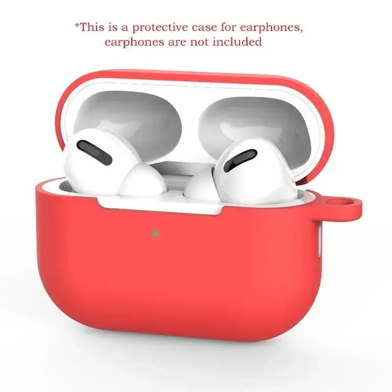Capa protetora de silicone para AirPods Pro, cor sólida, Apple Bluetooth Headset, capa macia, novo