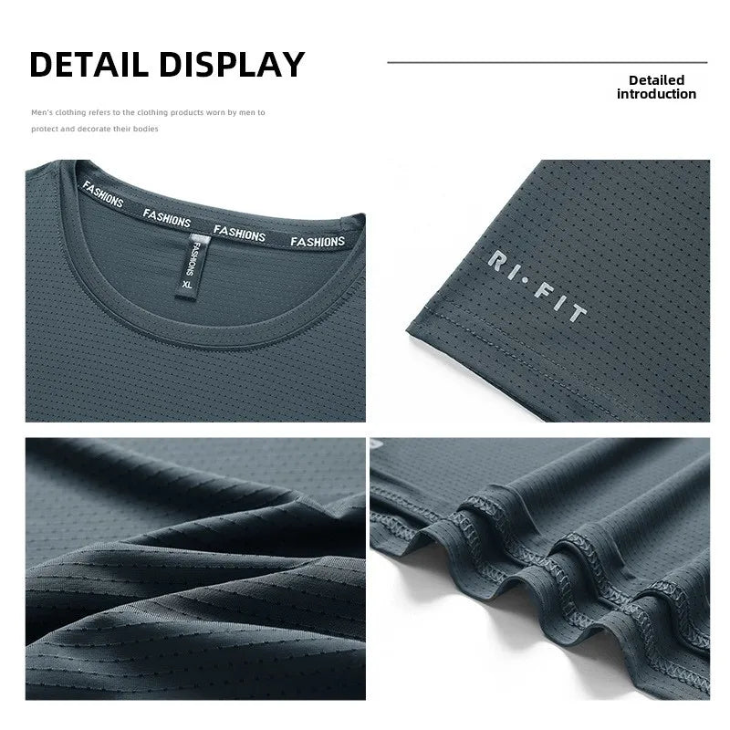 Camisetas masculinas de seda gelo de alta qualidade plus size 8xl camiseta masculina gorda camiseta respirável vestindo camisetas correndo transporte rápido