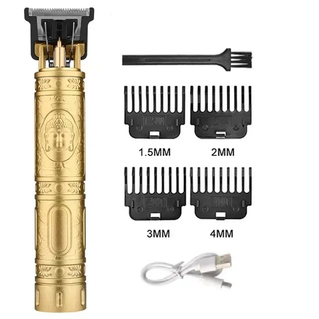 Máquina de Cortar Cabelo Vintage com Carregamento USB, Aparador Elétrico Portátil, Barbeador Profissional, Presente para Namorado