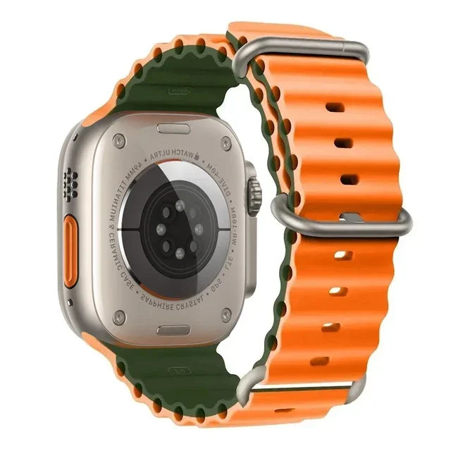 Pulseira oceano para apple watch ultra 2 band 49mm 10 9 8 7 45mm 41mm pulseira de silicone iwatch 6 5 4 3 se 44mm 40 42mm banda