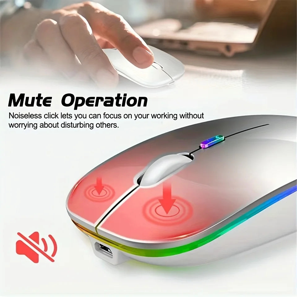 Rato sem fio bluetooth 2.4g modos duplos recarregável ratos rgb ergonômico silencioso clique mouse para computador pc ipad laptops 3600dpi