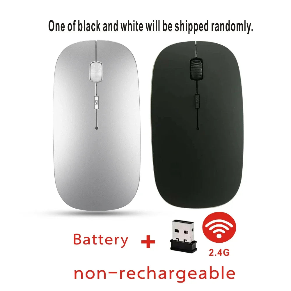 Mouse modo duplo bluetooth sem fio recarregável botão silencioso ajustável dpi usb 2.4g óptico adequado para laptops novo