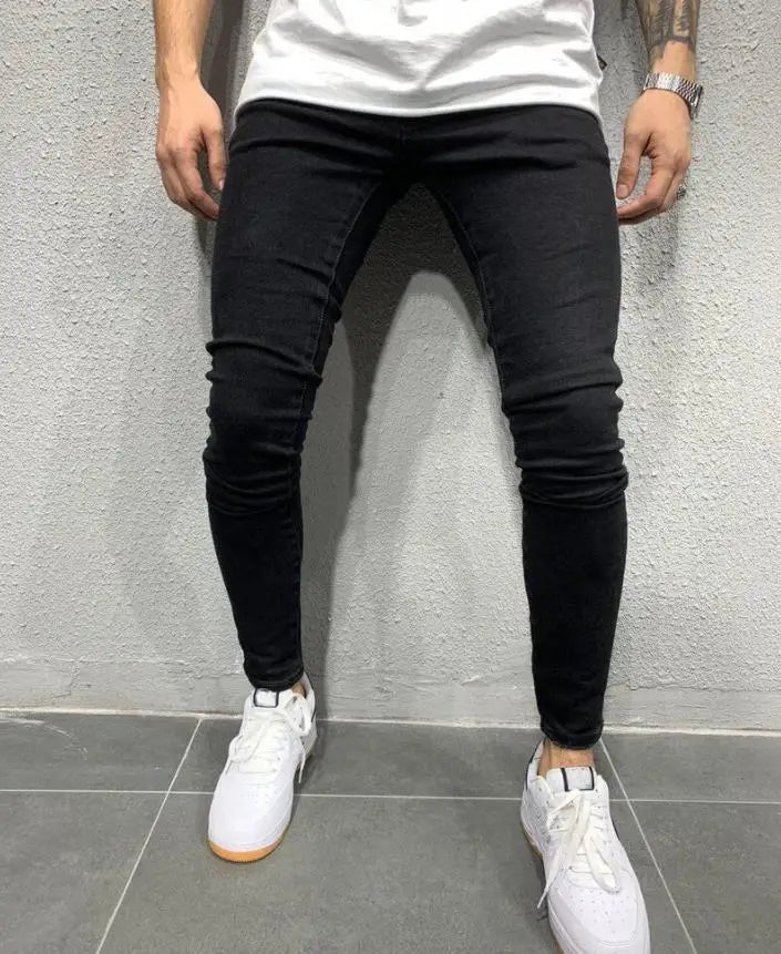 2024 calças de brim masculinas bolsos sólidos estiramento denim calças retas primavera verão negócios calças casuais diário streetwear roupas masculinas