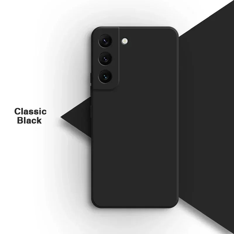 Capa de Telefone de Silicone Líquido Luxuosa com Sensação de Pele para Samsung Galaxy S21 S22 S23 S24 S25 S26 Ultra Plus, Anti-Queda e Totalmente Protetora