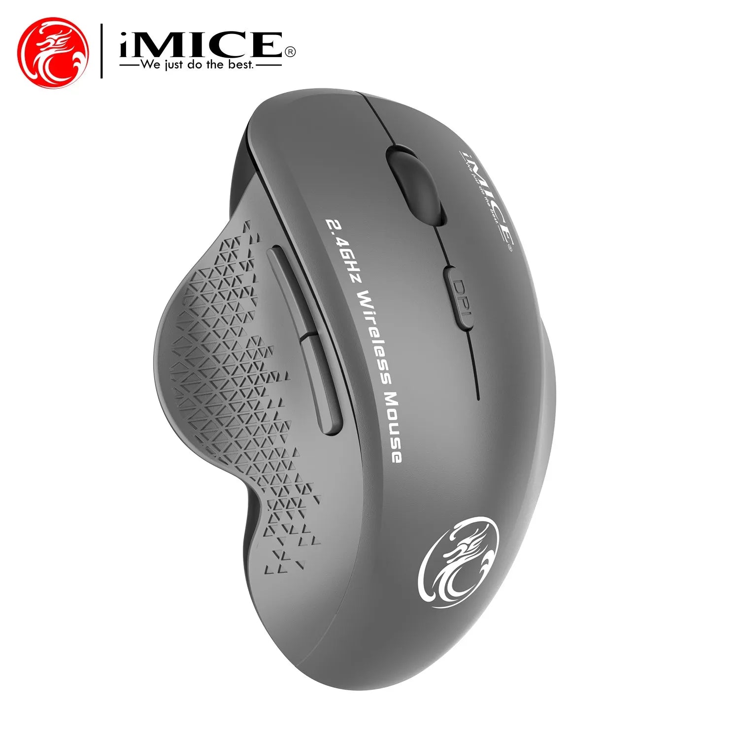 Imice mouse sem fio com receptor usb de 2.4ghz, mouse 1600dpi para computador, laptop, tablet, pc, macbook, mouse ergonômico para jogos