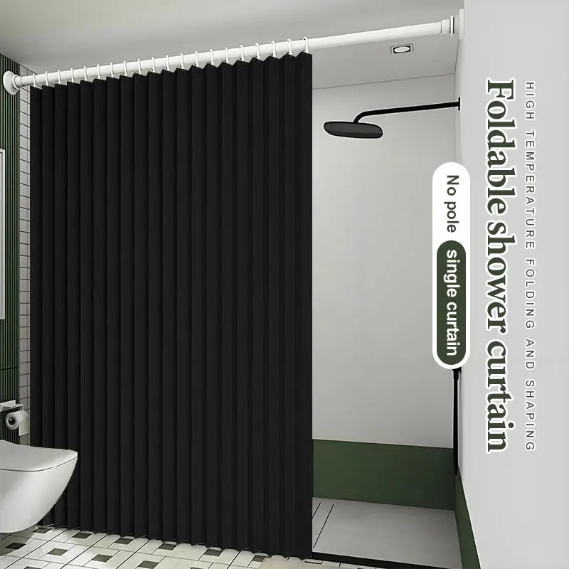 Cortina de Chuveiro Magnética Dobrável com Fivela Magnética, Tela de Privacidade Impermeável para Banheiro, Separação de Áreas Secas e Molhadas para Casa e Hotel