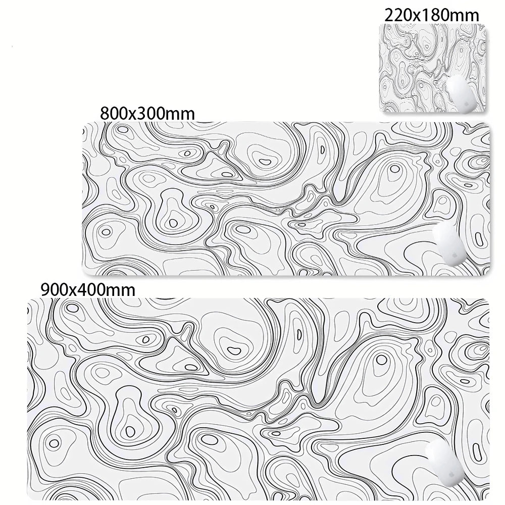 Grande tapete de mouse preto e branco mousepad jogos mousepads de borracha teclado tapetes abstrato mesa strata líquido escritório mouse pads
