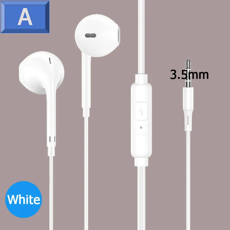Fones de ouvido intra-auriculares com fio de 3,5 mm Fones de ouvido com fio com microfone Fones de ouvido estéreo esportivos MP3