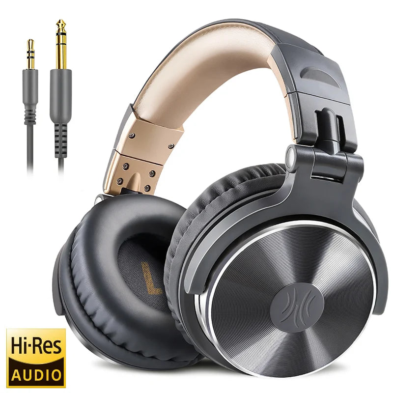 Oneodio fone de ouvido com fio com microfone, Pro 10/30/50 headphone profissional studio DJ, over ear HiFi monitor headset com Hi-Res áudio, Para o PC Telefónico