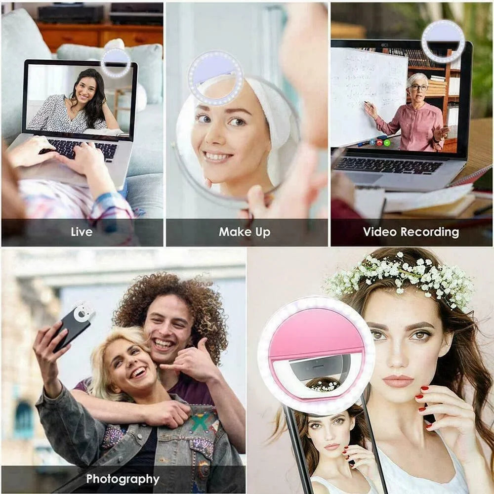 Carga usb led selfie anel de luz lente do telefone móvel led selfie lâmpada anel para telefone selfie luz RingLight