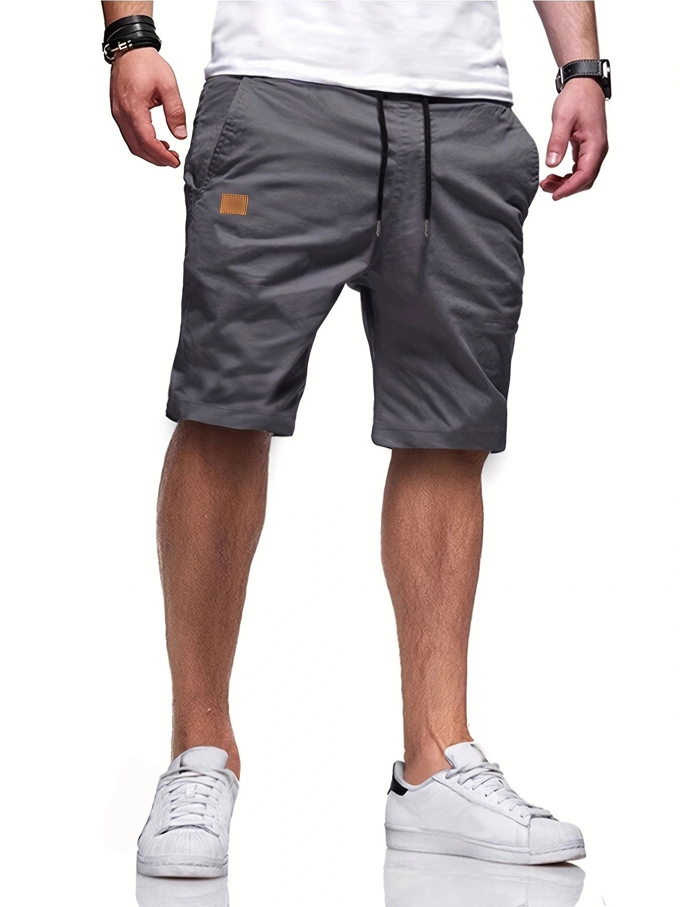 Novo verão masculino casual curto, bermuda, fitness jogging curto, vintage cintura elástica shorts de carga