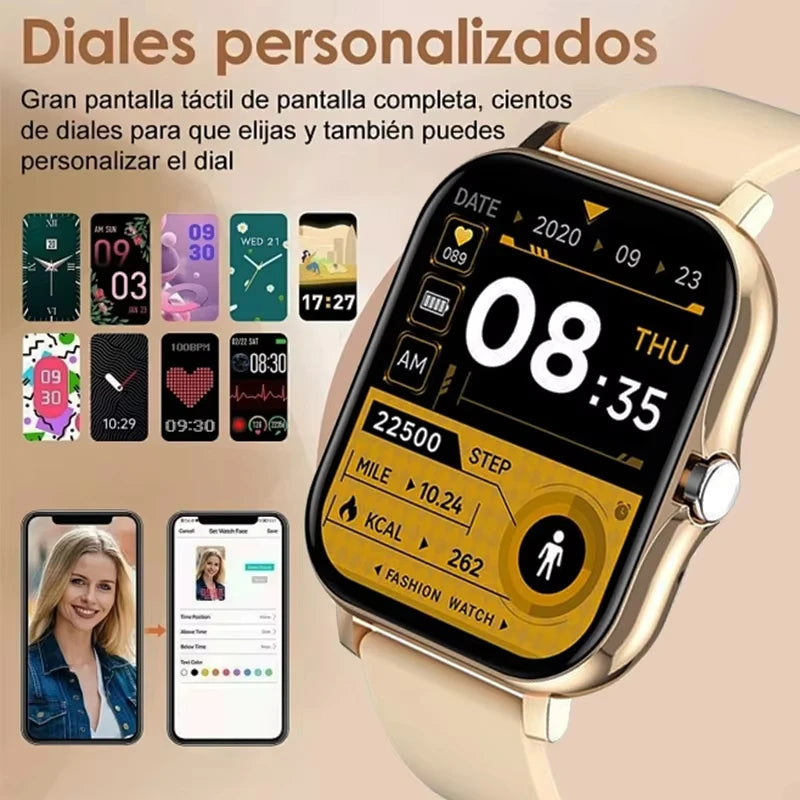 G.l wear novo smartwatch 1.83 polegadas display hd bluetooth chamando freqüência cardíaca atividade rastreamento smartwatch masculino feminino presente do feriado