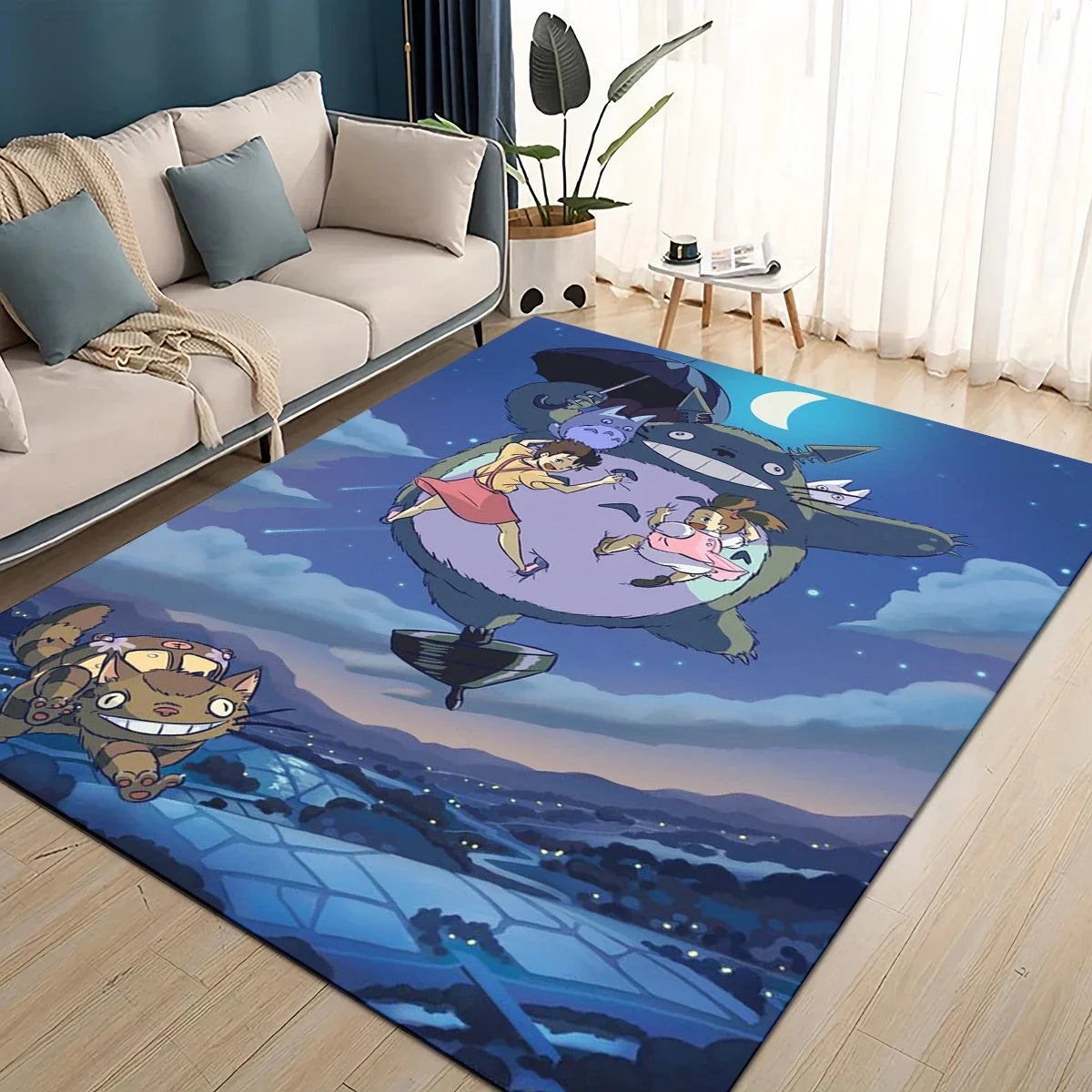 Tapete 3D T-Totoros para Sala de Estar, Quarto Infantil, Sofá, Decoração, Tapete Antiderrapante para Brincadeiras das Crianças