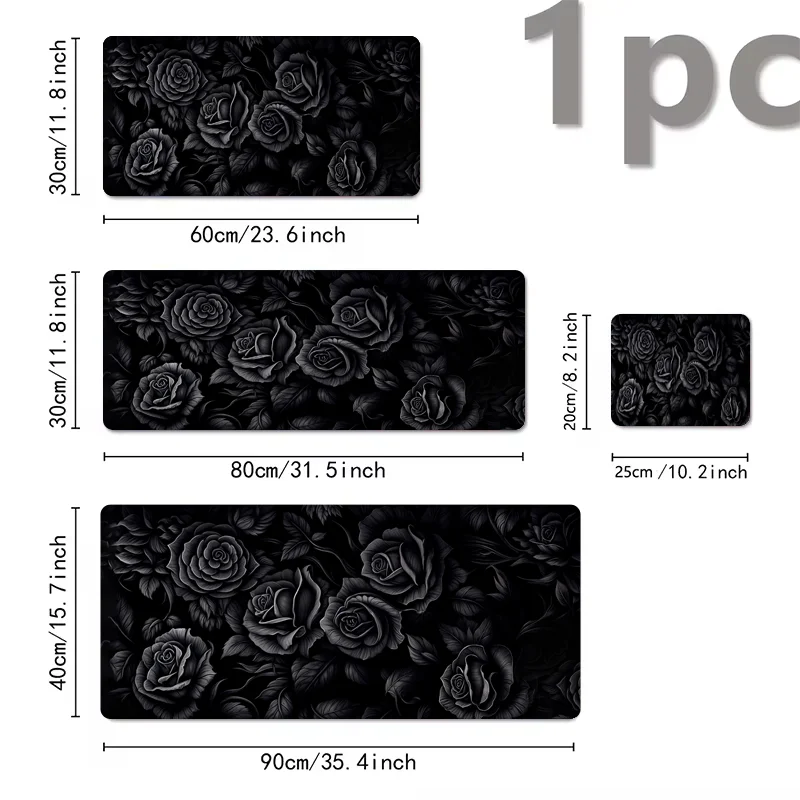 Lindas almofadas florais grande mouse pad para jogos com base de borracha antiderrapante design de costura precisa lavável e durável para uso em escritório