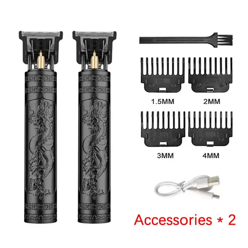 Máquina de Cortar Cabelo Vintage com Carregamento USB, Aparador Elétrico Portátil, Barbeador Profissional, Presente para Namorado