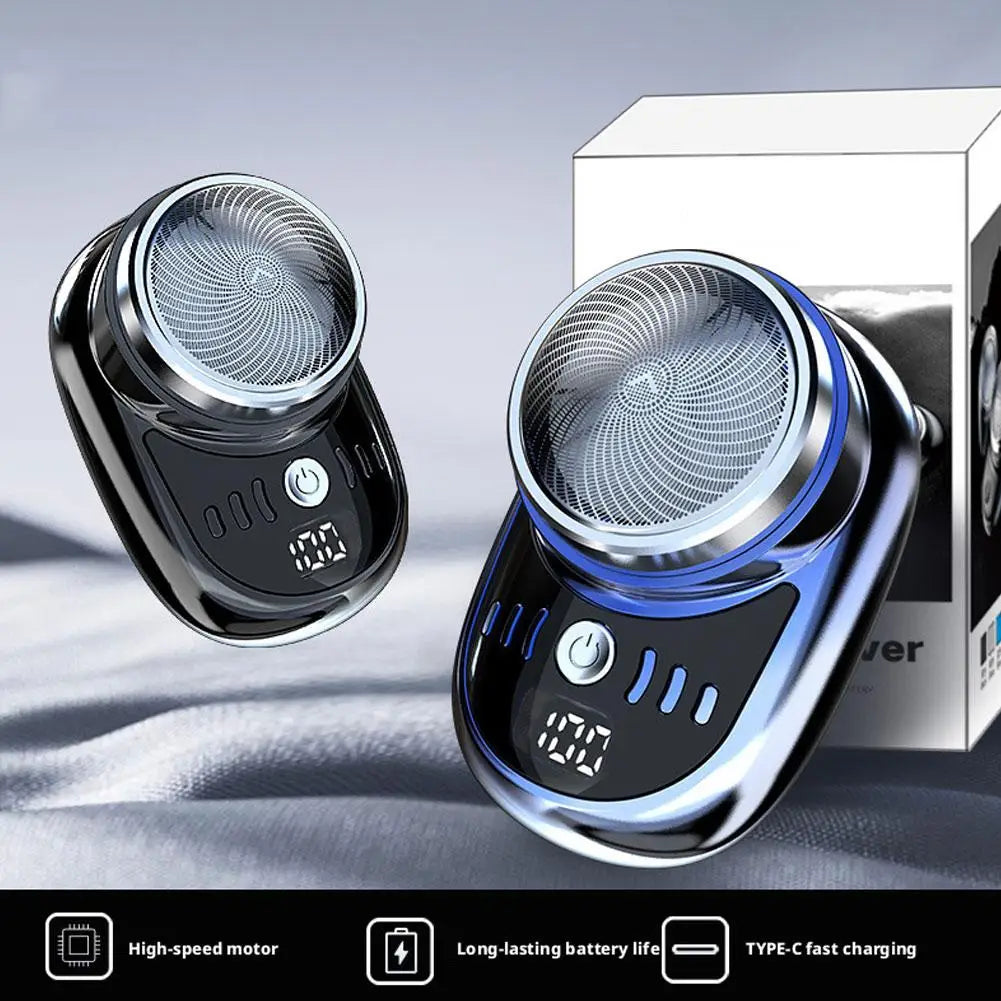 Barbeador Elétrico Masculino Lavável, Mini Aparador de Barba Compacto e Portátil, Ferramenta Recarregável para Aparar Barba
