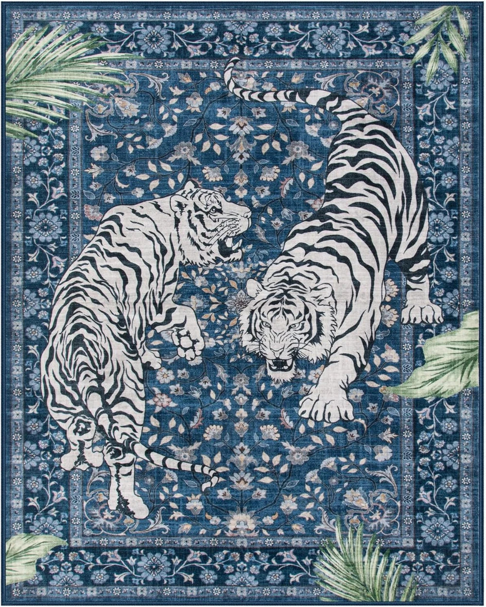 Tapete para sala de estar, selva, tigre, decoração de casa, área grande, quarto, lavável, máquina de café, cozinha