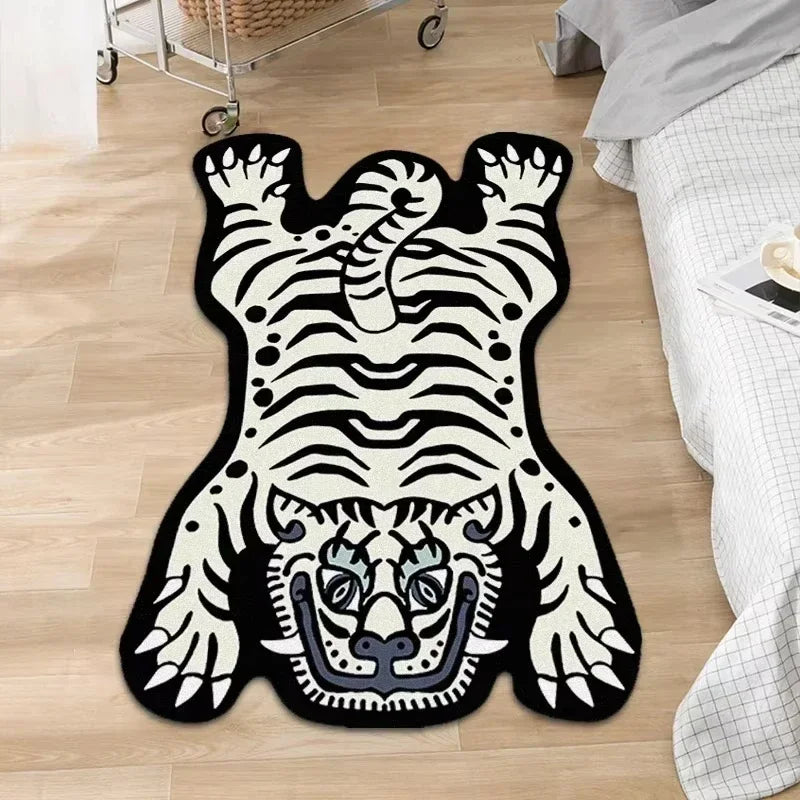 Vikama cartoon tigre tapete-durável e fácil de limpar decoração de casa sala de estar sofá mesa de café tapete de cabeceira para o quarto