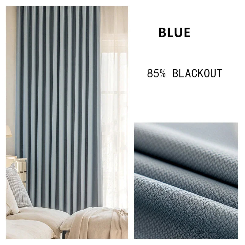 Cortinas jacquard dupla face espessadas, personalizadas, 310cm de altura, cor sólida, 80%-90%, cortinas blackout para sala de estar e quarto